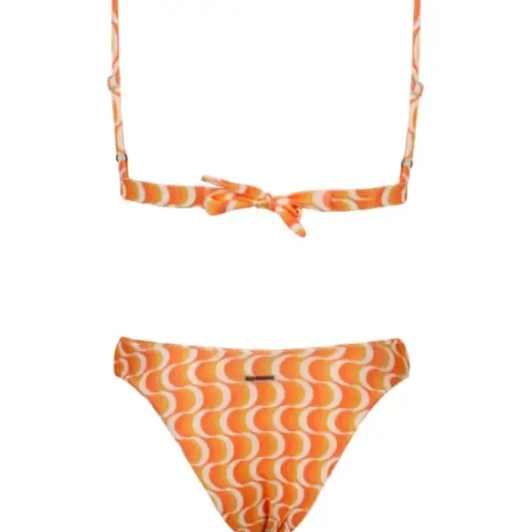 gigi bikinis Μαγιό Σετ Μπικίνι wave print με Παρεό 3533035 Πορτοκαλί