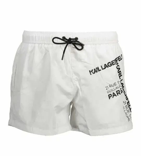 karl lagerfeld Ανδρικό Μαγιό Σορτς kl22mbs06 white Λευκό με Σχέδια