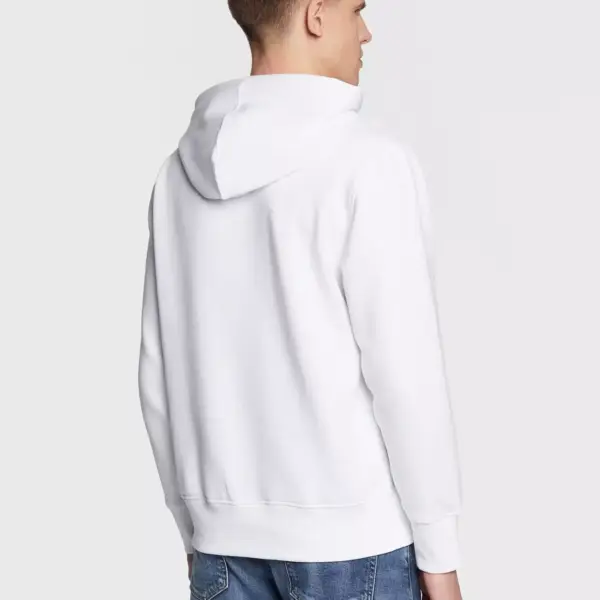 calvin klein Ανδρικό Φούτερ με Κουκούλα και Τσέπες institutional j30j322894 yaf Λευκό