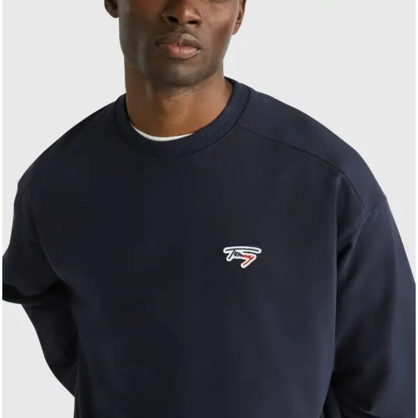 tommy hilfiger Ανδρικό Φούτερ tjm boxy signature crew dm0dm168130 c87 Μπλε Ναυτικό