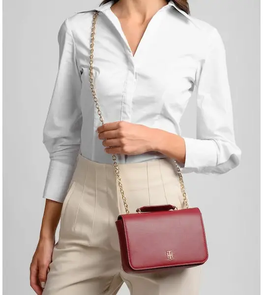 tommy hilfiger Γυναικεία Τσάντα Χιαστί th timeless chain crossover aw0aw13172 xjs Μπορντό
