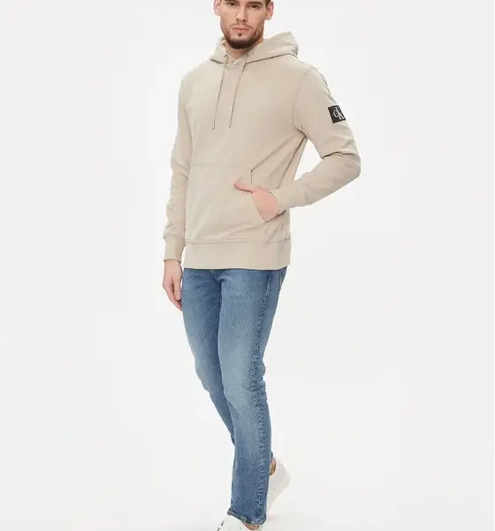 calvin klein Ανδρικό Φούτερ με Κουκούλα j30j323430 ped Μπεζ