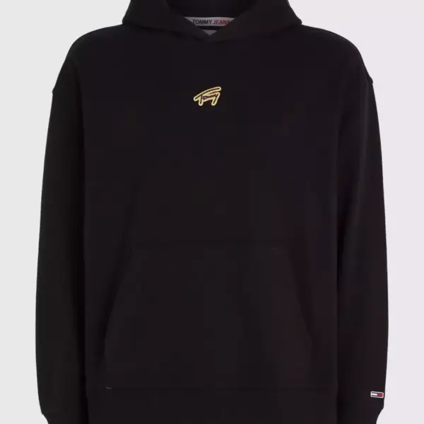 tommy hilfiger Ανδρικό Φούτερ με Κουκούλα tjm rlx signature hoodie dm0dm17785 bds Μαύρο