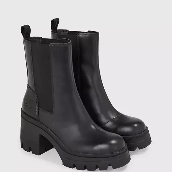 calvin klein Γυναικεία Μποτάκια chunky heeled chelsea boot lth yw0yw01112 0gt Μαύρα