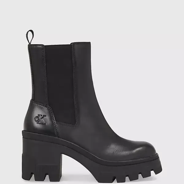 calvin klein Γυναικεία Μποτάκια chunky heeled chelsea boot lth yw0yw01112 0gt Μαύρα