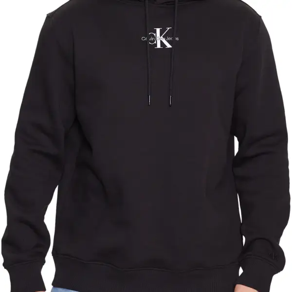 calvin klein Ανδρικό Φούτερ με Κουκούλα monologo j30j323749 beh Μαύρo