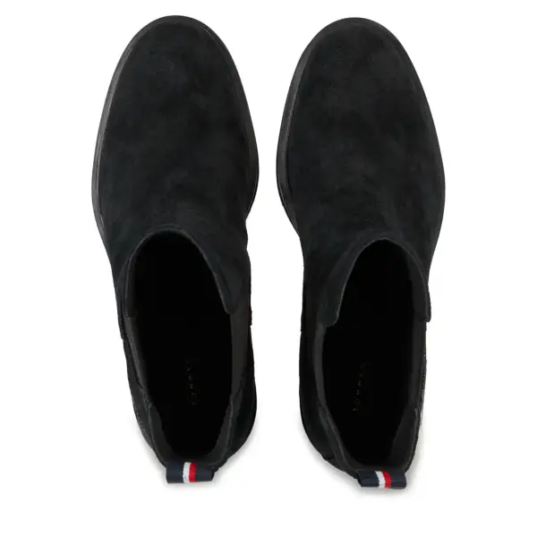 tommy hilfiger essential suede Γυναικεία chelsea Μποτάκια με Μεσαίο Τακούνι fw0fw07522 bds Μαύρα