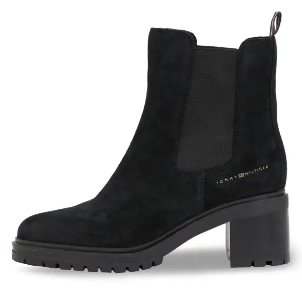 tommy hilfiger essential suede Γυναικεία chelsea Μποτάκια με Μεσαίο Τακούνι fw0fw07522 bds Μαύρα