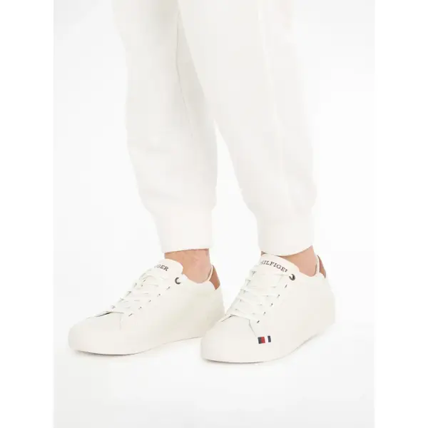 tommy hilfiger modern vulk lth low wl Ανδρικά sneakers fm0fm04819 ybi Λευκό