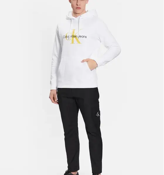 calvin klein Ανδρικό Φούτερ με Κουκούλα j30j320805 yaf Λευκό