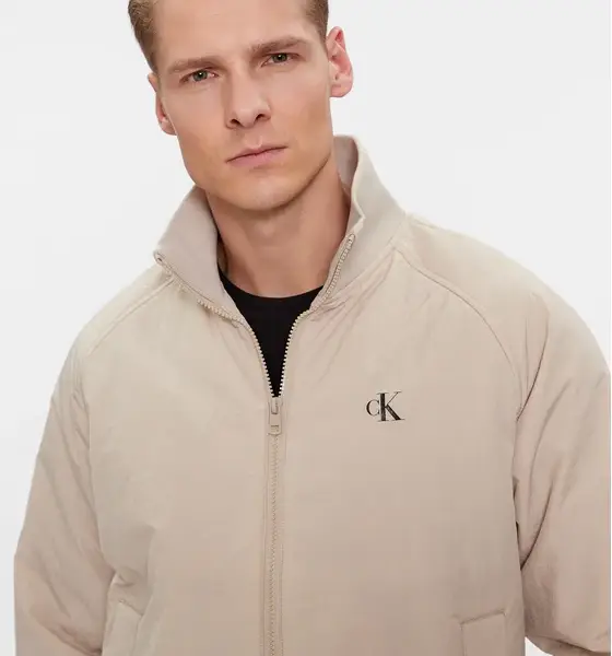 calvin klein Ανδρικό Χειμωνιάτικο Μπουφάν harrington jacket regular fit j30j324697 ped Μπεζ