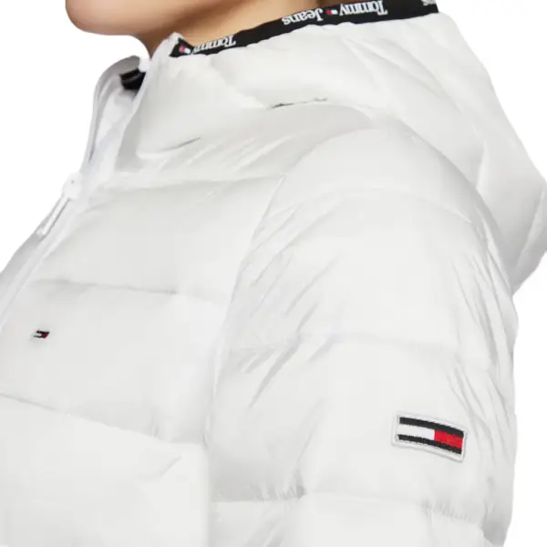 tommy hilfiger Γυναικείο Μπουφάν Πουπουλένιο tjw quilted tape hooded dw0dw15168 ybr Λευκό