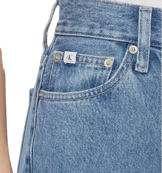 calvin klein Γυναικείο Παντελόνι jean σε mom Εφαρμογή j20j222153 1aa Μπλε