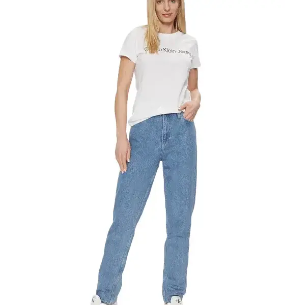 calvin klein Γυναικείο Παντελόνι jean σε mom Εφαρμογή j20j222153 1aa Μπλε