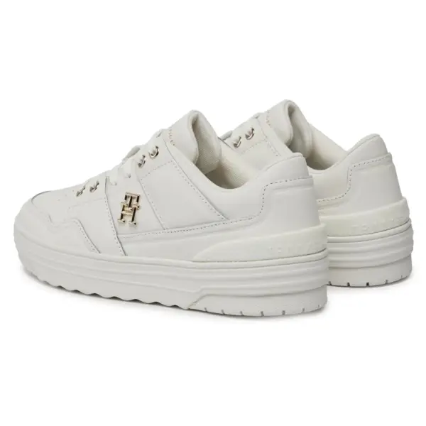 tommy hilfiger Δερμάτινα sneakers th monogram basket sneaker lo fw0fw07756 ybl Εκρού
