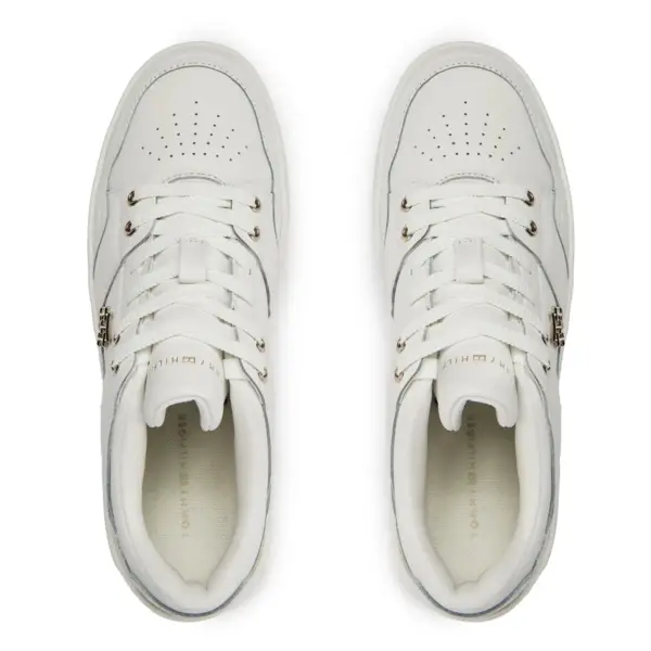 tommy hilfiger Δερμάτινα sneakers th monogram basket sneaker lo fw0fw07756 ybl Εκρού