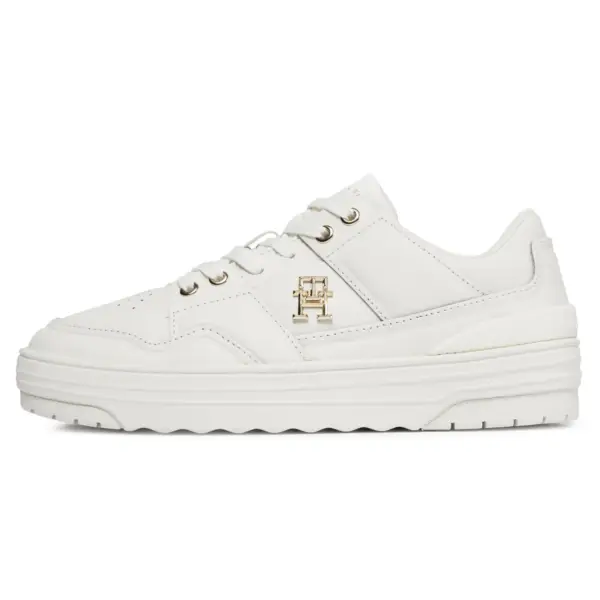 tommy hilfiger Δερμάτινα sneakers th monogram basket sneaker lo fw0fw07756 ybl Εκρού