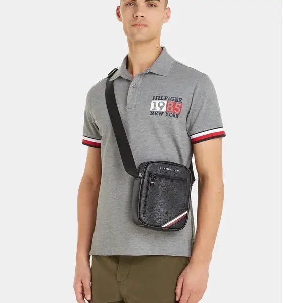 tommy hilfiger Ανδρική Τσάντα Ώμου / Χιαστί central mini reporter am0am11580 bds Μαύρο