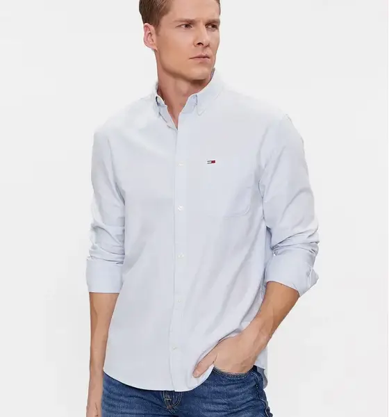 tommy hilfiger Ανδρικό Πουκάμισο tjm reg oxford regular fit dm0dm18335 cdn Γαλάζιο