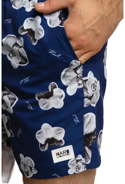 karl lagerfeld Ανδρικό Μαγιό Σορτς με Σχέδια kl20mbm12 navy Μπλε Ναυτικό