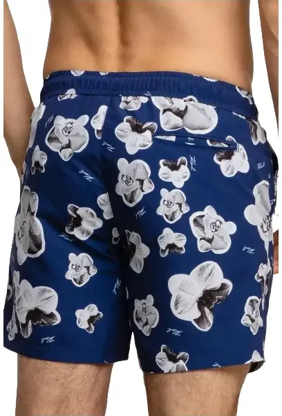 karl lagerfeld Ανδρικό Μαγιό Σορτς με Σχέδια kl20mbm12 navy Μπλε Ναυτικό