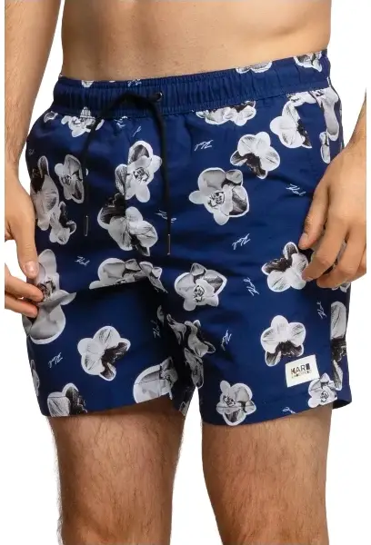 karl lagerfeld Ανδρικό Μαγιό Σορτς με Σχέδια kl20mbm12 navy Μπλε Ναυτικό