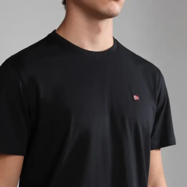 napapijri Ανδρικό t shirt salis ss sum regular fit np0a4h8d041 mαύρο
