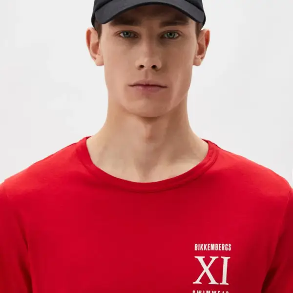 bikkembergs Ανδρικό t shirt Κοντομάνικο bkk1mts05 red Κόκκινο