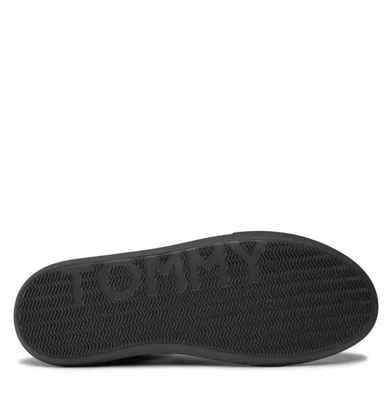 tommy hilfiger Ανδρικά sneakers essential leather cupsole fm0fm04921 0gk Μαύρο