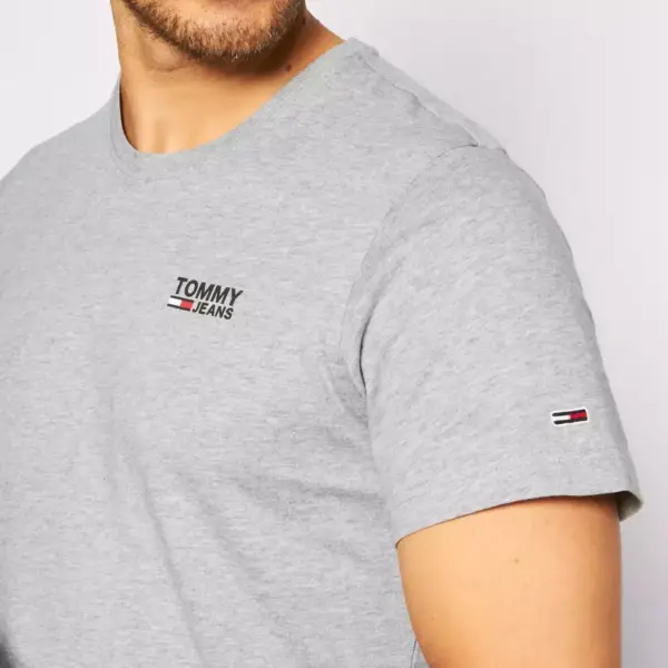 Tommy Hilfiger - Ανδρικό T-Shirt Corp Logo C Neck Regular Fit DM0DM09588-P01 Γκρι