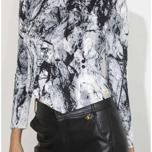 Cento - Tοπ animal print 1003022-802 Γκρι 1003022-802