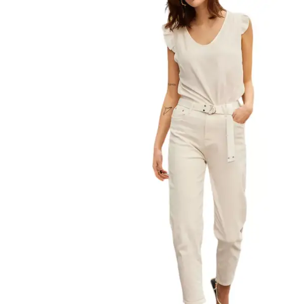 Cento - Denim υψηλόμεσο mom fit 1302918-100 Λευκό 1302918-100