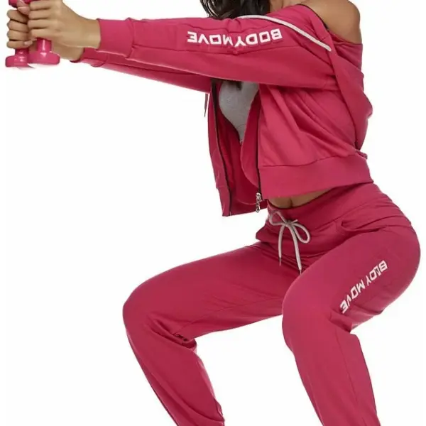 Body Move - Ζακέτα φούτερ με κουκούλα με 3D στάμπα στο μανίκι 1321 Φούξια 1321#F