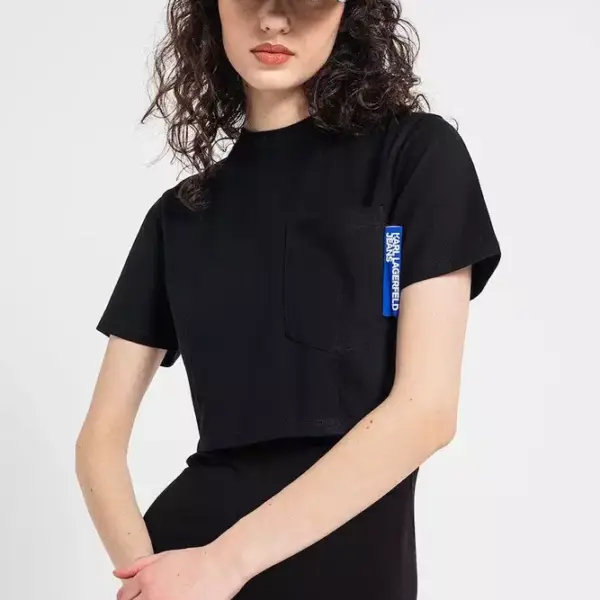 Karl Lagerfeld - Βαμβακερό μπλουζάκι 231J1700-101 Μαύρο 231J1700-101
