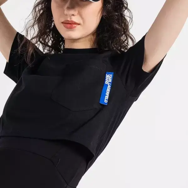 Karl Lagerfeld - Βαμβακερό μπλουζάκι 231J1700-101 Μαύρο 231J1700-101