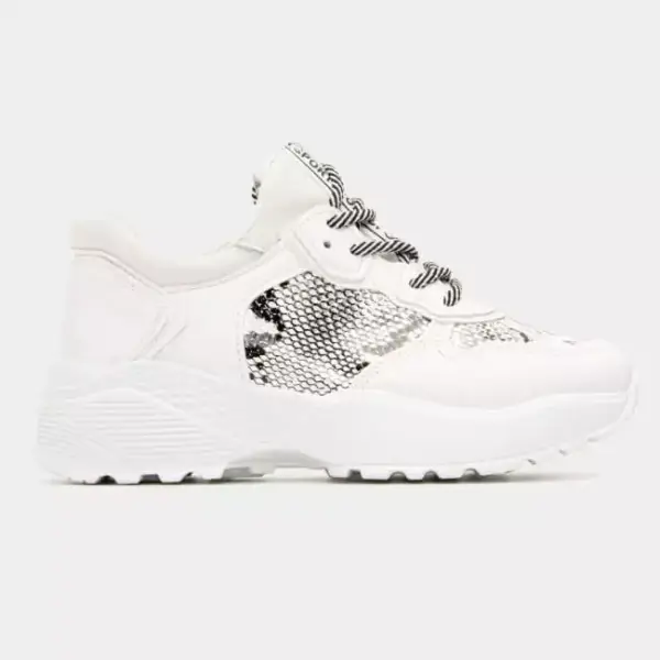 Luigi - Γυναικεία Sneakers με Λεπτομέρεια Snake Print 3877704 Λευκό
