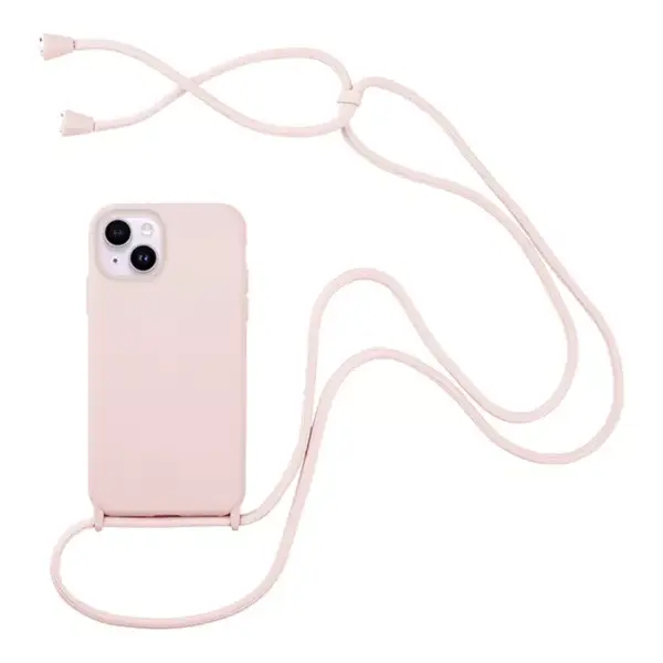 My Colors Carryhang Back Cover Σιλικόνης με Λουράκι για Apple - iPhone 14 - Ροζ 5201101790776