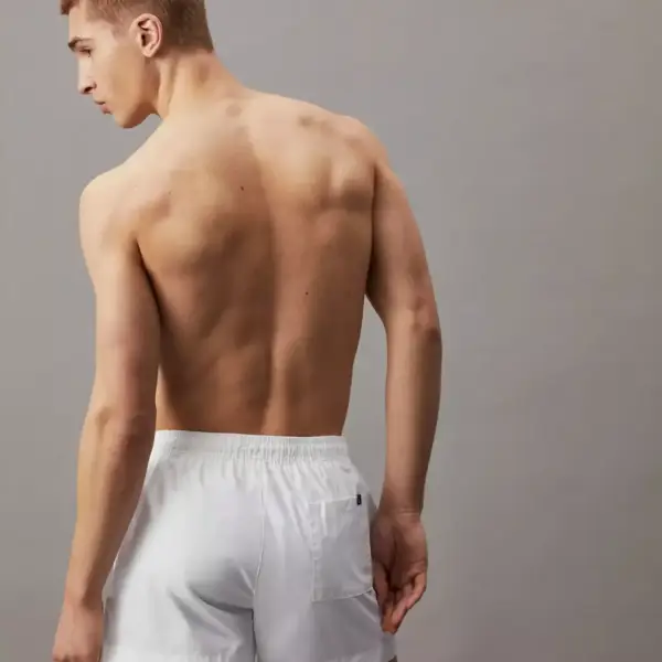 Calvin Klein - Ανδρικό Μαγιό Σορτς Drawstring KM0KM01015-YCD Λευκό KM0KM01015-YCD