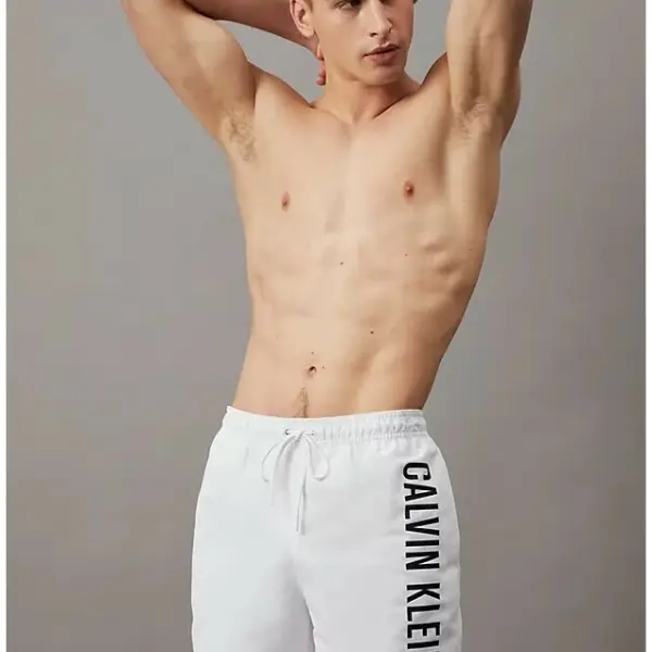 Calvin Klein - Ανδρικό Μαγιό Σορτς KM0KM01004-YCD Λευκό