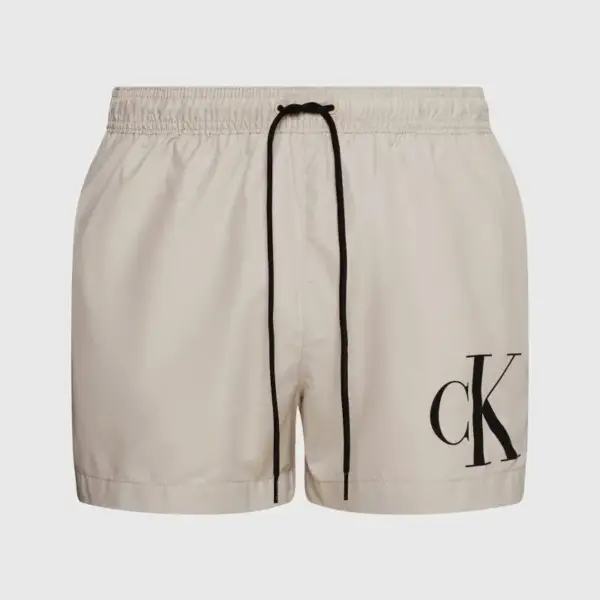 Calvin Klein - Ανδρικό Μαγιό Σορτς Μεσαίου Μήκους Με Κορδόνι KM0KM00967-PE0 Μπέζ