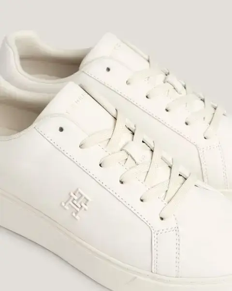 Tommy Hilfiger - Γυναικεία Δερμάτινα Sneakers Platform Court Nubuck FW0FW07912-YBL Εκρού