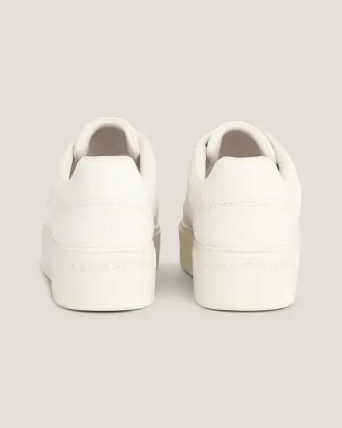 Tommy Hilfiger - Γυναικεία Δερμάτινα Sneakers Platform Court Nubuck FW0FW07912-YBL Εκρού