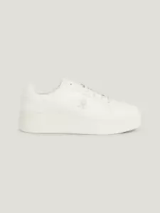 Tommy Hilfiger - Γυναικεία Δερμάτινα Sneakers Platform Court Nubuck FW0FW07912-YBL Εκρού
