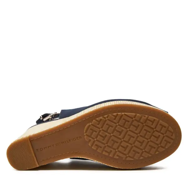 Tommy Hilfiger - Καλοκαιρινές Γυναικείες Πλατφόρμες Iconic Elena Sling Back Wedge FW0FW04789-DW6 Μπλε Σκούρο