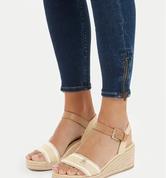 Tommy Hilfiger - Καλοκαιρινές Γυναικείες Πλατφόρμες Webbing Wedge Sandal FW0FW08044-ACR Μπεζ