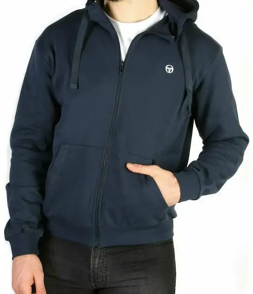 Sergio Tacchini - Ανδρική Φούτερ Ζακέτα με Κουκούλα και Τσέπες 103-10001-0001 Μπλε Ναυτικό