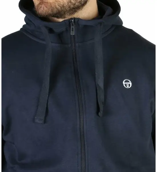 Sergio Tacchini - Ανδρική Φούτερ Ζακέτα με Κουκούλα και Τσέπες 103-10001-0001 Μπλε Ναυτικό 103-10001-0001