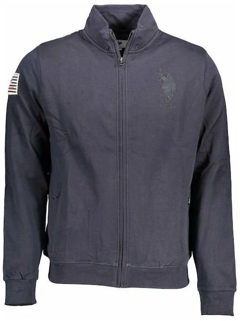 U.S. Polo Assn. - Ανδρική Φούτερ Ζακέτα με Τσέπες 63032-53223-179 Μπλε Ναυτικό 63032-53223-179