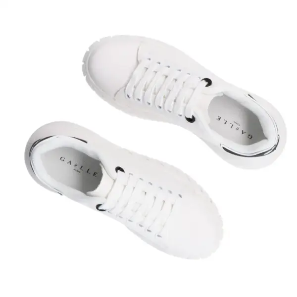 Gaelle Paris - Γυναικεία Sneakers Addict ECO-Leather GBCDP2965 Λευκό/Μαύρο GBCDP2965-WHITE-BLACK