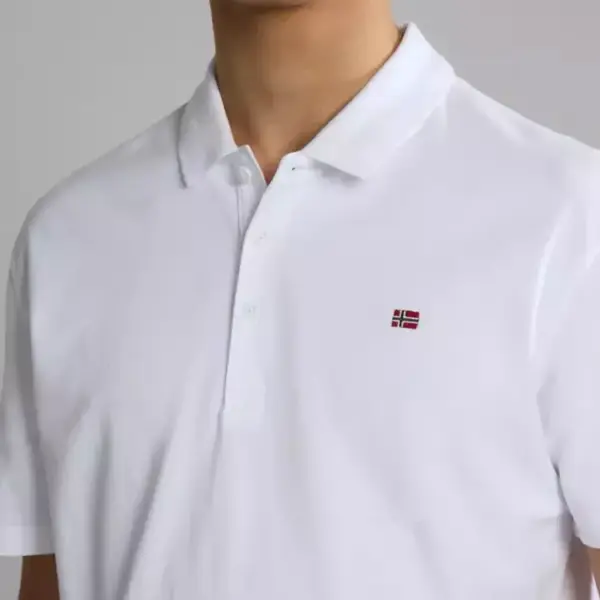 Napapijri - Ανδρικό T-shirt Polo Ealis SS Regular Fit NP0A4H8B-002 Λευκό NP0A4H8B002